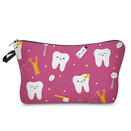 MRSP Cosmetic Bag Makeup bags for women,Small makeup pouch Travel bags for toiletries waterproof (Teeth)