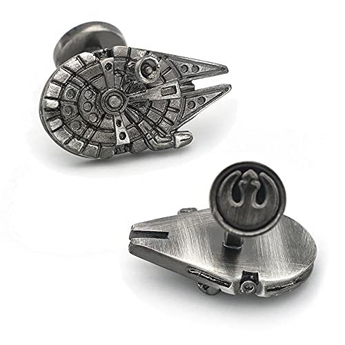 iGame Men's Movie Cufflinks Vintage Gunblack Plating Airship Design Quality Brass Material Film Cuff Links with Gift Box