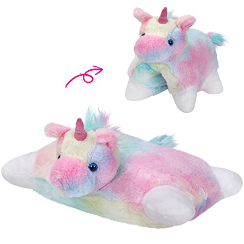 Glow Guards 16' Rainbow Unicorn Stuffed Animal Cute Soft Lovely Colorful Plush Toy Pillow Bedtime Sofa Decors Birthday Christmas Children's Day Gifts for Toddlers Kids