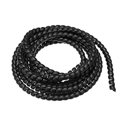 uxcell Flexible Spiral Cable Wrap Wire Cord Wraps Management Sleeve 8mm x 10mm Computer Wire Manage Cord 3 Meters Length Black