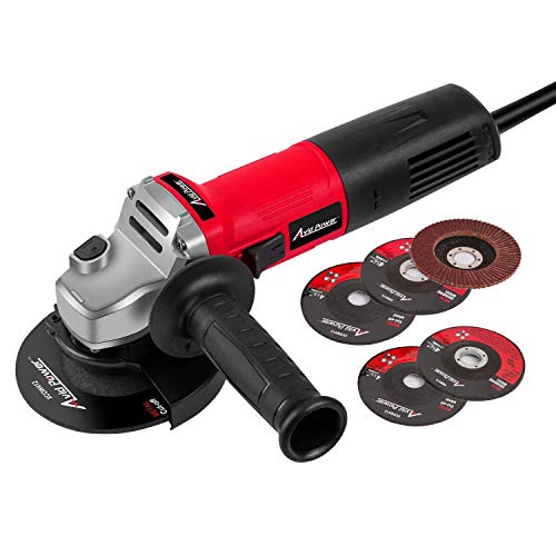 AVID POWER Angle Grinder, 7.5-Amp 4-1/2 inch Electric Grinder Power Tools with Grinding and Cutting Wheels, Flap Disc and Auxiliary Handle for Cutting, Grinding, Polishing and Rust Removal - Red