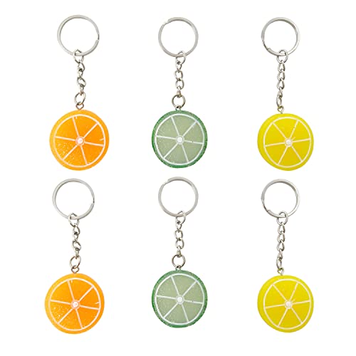 Honbay 12PCS Artificial Lemon Slice Keychain Plastic Fake Limes Slice Key Ring for Tote Bag Purse Backpack Cellphone Car Key Pendants Ornament (3 Color)