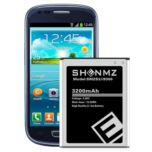 SHENMZ Galaxy S3 battery, New Upgraded 3200mAh Li-ion Replacement Battery for Samsung Galaxy S3,EB-L1G6LLU,Verizon I535 i9300,T-Mobile T999,Sprint L710,AT&T I747,R530,LTE I9305