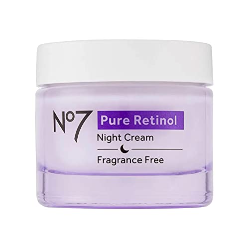 No7 Pure Retinol Night Cream - Anti-Aging & Skin-Plumping Retinol Cream Formulated with Collagen Peptides - Visibly Smoothes, Hydrates & Firms Complexion (1.69 fl oz)