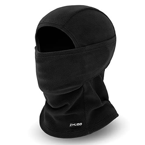 Kids Fleece Balaclava Ski Mask,Face Mask Neck Warmer for Boys Girls,Windproof Face Cover for Cold Weather Skiing Cycling (Black)