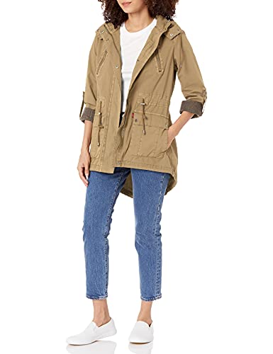 Levi's Women's Cotton Hooded Anorak Jacket (Standard & Plus Sizes), Light Khaki, 3X