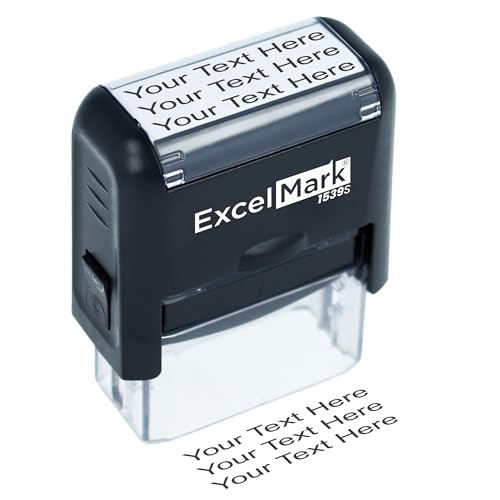 Custom Self-Inking Stamp - Up to 3 Lines - 11 Color Choices and 17 Font Choices (Small)