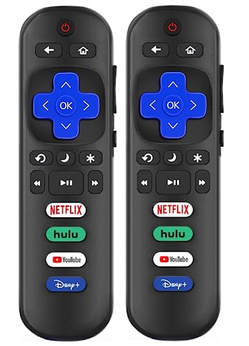 Rupmmehon (Pack of 2) Replaced Remote Control for Roku TV Universal Replacement Compatible with TCL/Hisense/Element/Insignia/JVC/Onn/Philips/RCA/Sharp/Westinghouse Series Smart TVs