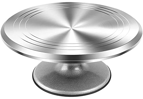 12 Inch Aluminum Alloy Revolving Cake Stand, Cake Turntable for Decorating Rotating Cake Stand for Cupcakes, Pastries and Cake Decorations