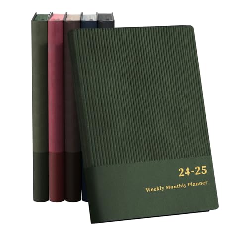Ymumuda 2024-2025 Planner, Weekly Monthly Planner 2024-2025, 8.25'×5.85', 12 Months, JUL.2024 to JUN.2025, School Planner with Soft Flexible Cover, Premium Thick Paper, for School Work Office, Green