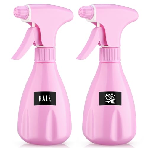 Segbeauty Hair Spray Bottle, 2 Pack 12.2oz Empty Continuous Water Spray Bottles for Plants, 360ml Refillable High-pressured Ultra Fine Mist Sprayer Professional Styling Tool for Barber Stylist Garden