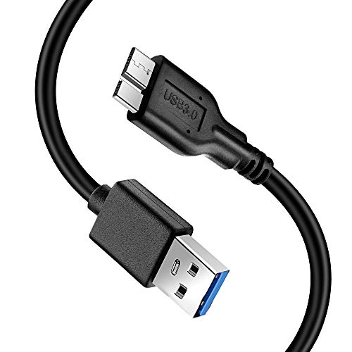 Reallycare Micro B Cable, USB 3.0 A Male to Micro USB 3.0 Sync Cord,Data Wire for Toshiba,Seagate,Samsung,WD, My Passport and More External Hard Drive(1ft/35cm/Black)
