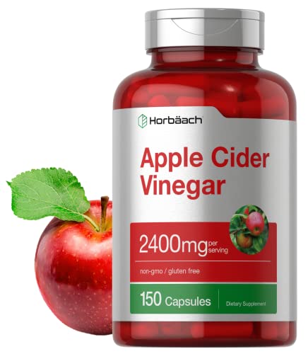 Horbaach Apple Cider Vinegar Capsules | 2400mg | 150 Count | Non-GMO, Gluten Free Supplement