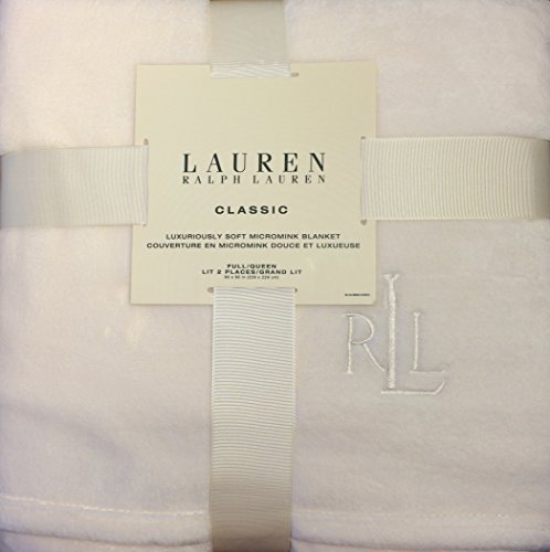 Lauren Ralph Lauren Classic Micromink Blanket - Creme - Full /Queen