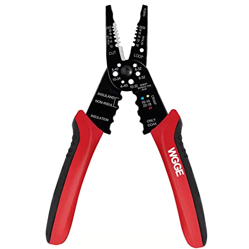 WGGE WG-015 Professional 8-inch Wire Stripper/wire crimping tool, Wire Cutter, Wire Crimper, Cable Stripper, Wiring Tools and Multi-Function Hand Tool.