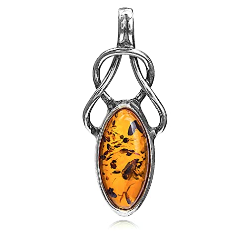 Ian and Valeri Co. Amber Sterling Silver Celtic Pendant