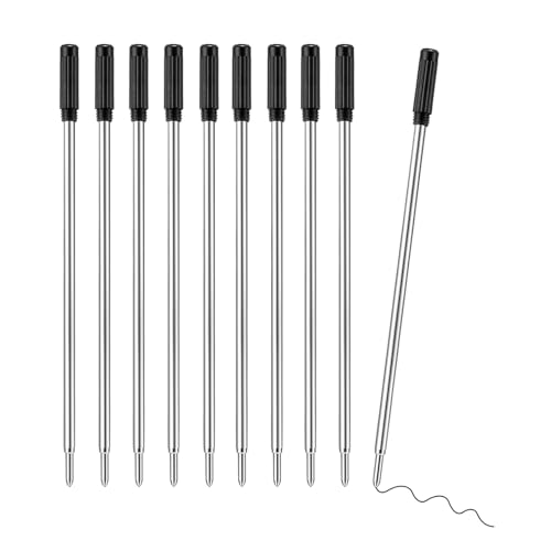 Black Ink Refill, Replaceable Ballpoint Pen Refills Compatible with Cross Ballpoint Pen, Medium Point Metal Refill 10-Pack