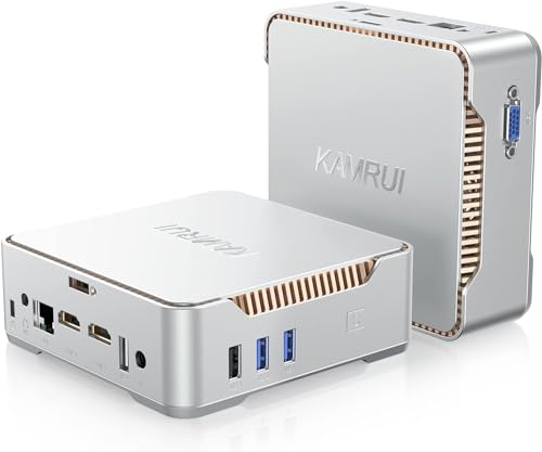 KAMRUI GK3 Plus Mini PC 16GB RAM 512GB M.2 SSD,12th Alder Lake N95 (up to 3.4GHz) Micro PC, 2.5''SSD, Gigabit Ethernet, 4K UHD, WiFi, BT, VESA/Home/Business Mini Desktop Computer