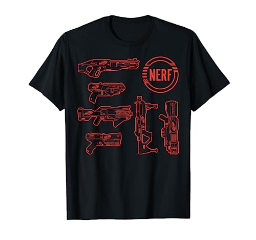 Nerf Blasters Retro Schematic Textbook Outlines T-Shirt