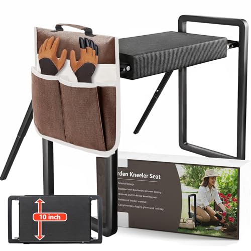 Onadak Upgraded Garden Kneeler and Seat,Foldable Garden Stool Heavy Duty Gardening Bench,Garden Kneelers for Seniors,Great Gardening Gifts for Women and Men, Bench Comes with Tool Pouch & Gloves
