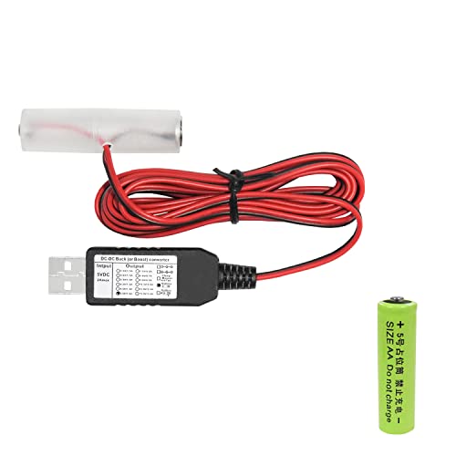 USB Power Converter DC Buck Boost Battery Eliminator Replace 1 to 4pcs 1.5V 3V 4.5V 6V AA AAA Connect (2-AA 3V)