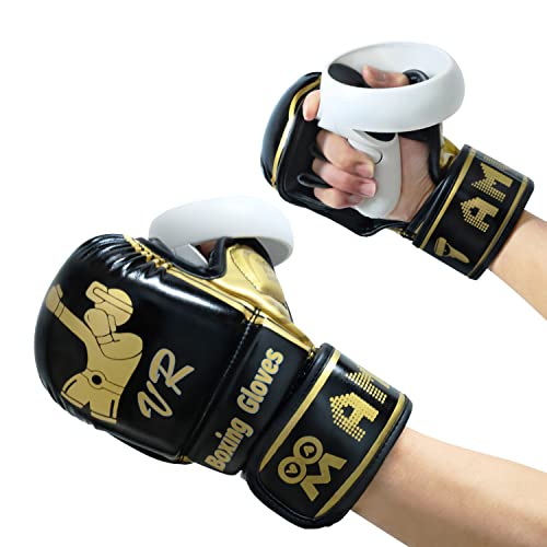 AMVR Boxing Gloves for Meta Quest 2/1 or Rift S Touch Controllers, Compatible with Playing Thrill of The Fight or Other VR Boxing Type Games, Making VR Experience More Realistic