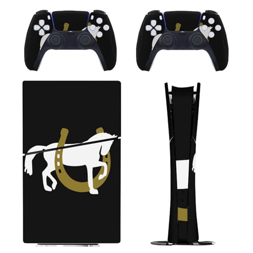 Horse with Horseshoe Compatible with PS5 Slim Console Skin and Controller Skins Set Full Skin Sticker Cover Compatible with PS5 Digital Edition