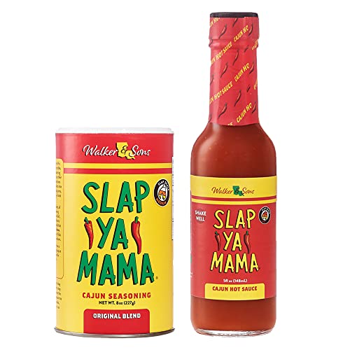Slap Ya Mama Louisiana Style Variety Pack, Cajun Original Blend Spice Mix 8 Ounce Can and Cajun Hot Sauce 5 Ounce Bottle