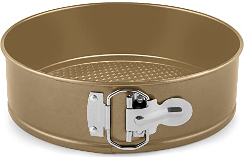 Zulay Kitchen 9-Inch Non-stick Cheesecake Pan -Leakproof Springform Pan with Removable Bottom and Easy Release - Round Cake Pan for Baking Cheesecake, Deep Dish Pizza (Gold)