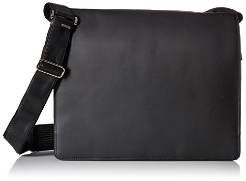 Visconti Harvard X-Large Crossbody Messenger Bag A4 Plus/Distressed Leather, Black, One Size