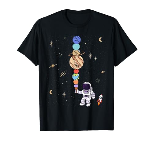 Astronaut Space Ice Cream Planets Galaxy Astronomy Science T-Shirt