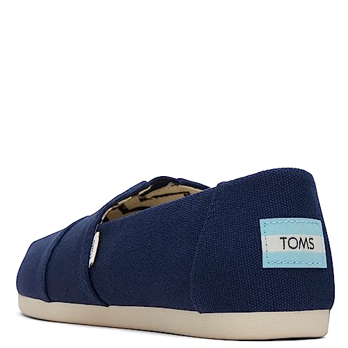 TOMS Women's Alpargata Recycled Cotton Canvas Slip On Sneaker Navy Recycled Cotton Canvas