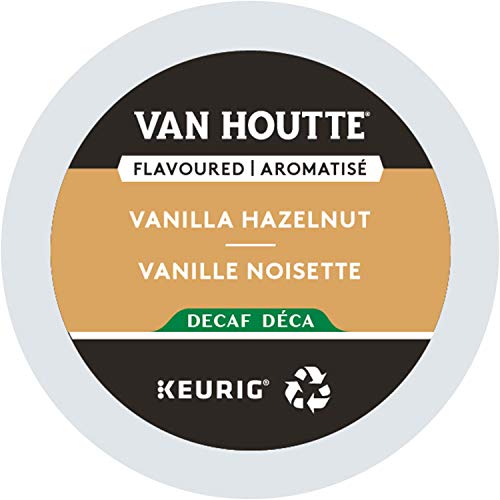 Van Houtte, Vanilla Hazelnut Decaf, Single-Serve Keurig K-Cup Pods, Light Roast Coffee, 48 Count (2 Boxes of 24 Pods)