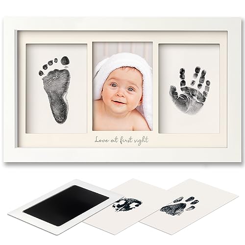Inkless Baby Hand and Footprint Kit - Ink Pad for Baby Hand and Footprints,Dog Paw Print Kit,Dog Nose Print Kit,Clean Touch Newborn Print Kit,Baby Registry,Baby Shower Gifts,Girls,Boys (Alpine White)