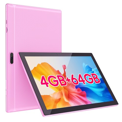 Tablets 10 inch Tablet Android 12, 4GB RAM 64GB ROM & 512GB Expand, 2+8MP Dual Camera, WiFi, Bluetooth, 1280x800 IPS Touch Screen Computer Tablet PC, 6000mAh Battery, Google GMS Certified Tablet, Pink