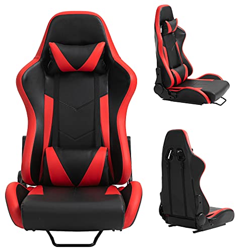 Marada Gaming Seat Racing Bucket Seat Simulator Seat Lumbar with Cushion and Seat,Adjustment Seat PU Leather Heavy-Duty Metal Frame (No Steering Wheel Stand)