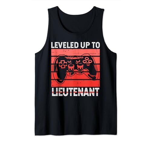 Leveled Up to Lieutenant Gamer Firefighter Tank Top