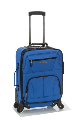 Rockland Pasadena Softside Spinner Wheel Luggage, Blue, Carry-On 20-Inch