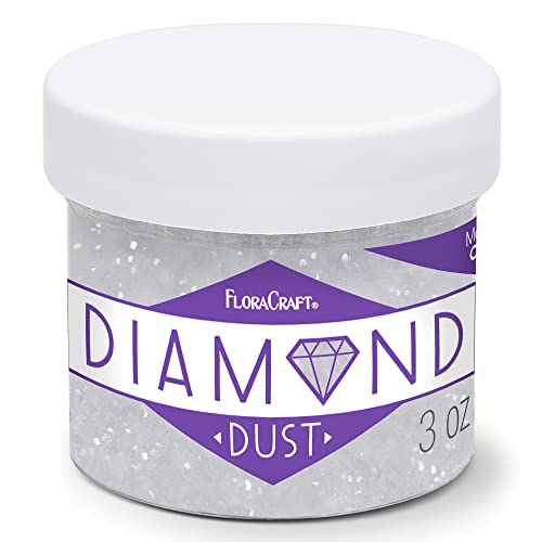 FloraCraft Diamond Dust Glitter 3 Ounce Clear Glass
