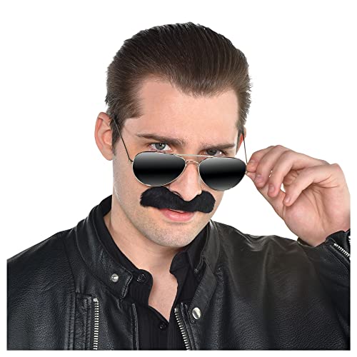 Black Good Fella Moustache - Perfect for Wacky Entertainment, Role Plays & Stage Performances (1 Pc.)