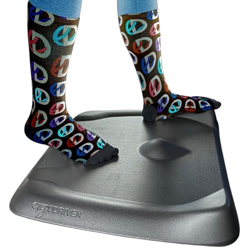 Topo Mini by Ergodriven | The Smaller Not-Flat Standing Desk Anti-Fatigue Mat with Calculated Terrain (Obsidian Black)