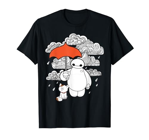 Disney Big Hero 6 Baymax Patterned Rain Clouds Portrait T-Shirt