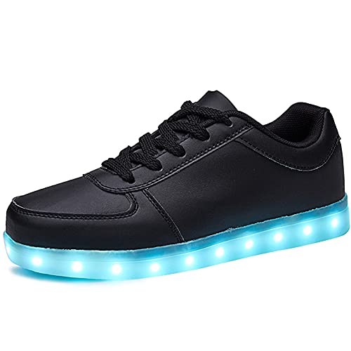 SANYES USB Charging Light Up Shoes Sports LED Shoes Dancing Sneakers SYDB551-Black-37