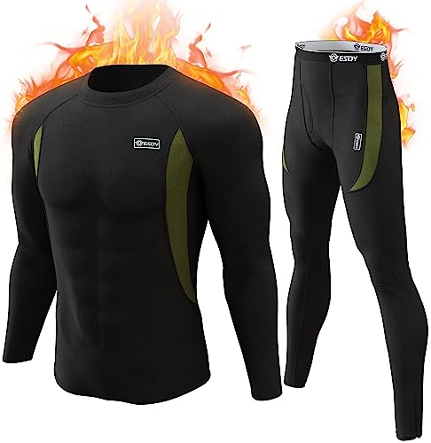 romision Thermal Underwear for Men Long Johns Hunting Gear Winter Top and Bottom Set Base Layer Cold Weather with Fly