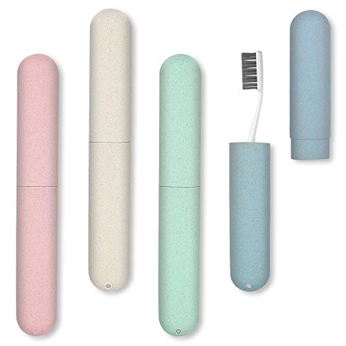 NEXCURIO 4 Pack Travel Toothbrush Case, Portable Breathable Toothbrush Holder for Travel/Camping/School/Home