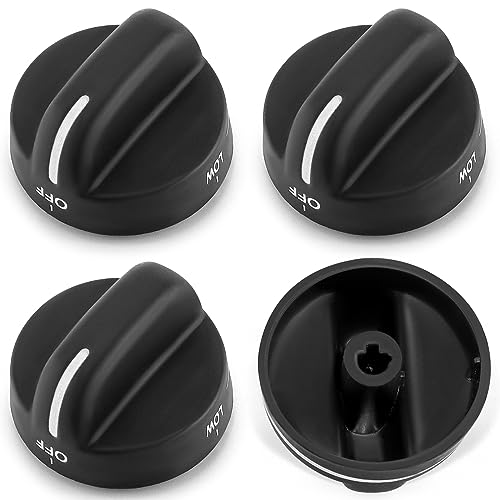 AMI PARTS 8273103 Range Control Knob Replacement Part Compatible with Whirlpool Gas Stove - Replace WP8273103 AP6012363-4 Pack, black