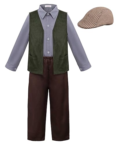 ReliBeauty Kids Colonial Costume Boys Victorian Costume for Boys 6-7/130