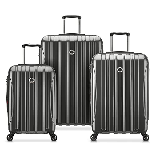 DELSEY Paris Helium Aero Hardside Expandable Luggage with Spinner Wheels, Titanium, 3-Piece Set (21/25/29)