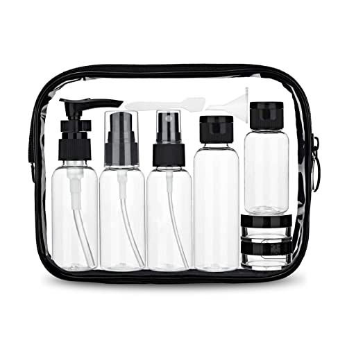 ABIRDAY Travel Size Bottles Containers for Toiletries with Toiletry Bag Kit for Liquids, Leak-Proof & TSA Approved Carry-on for Airplane - Women/Men