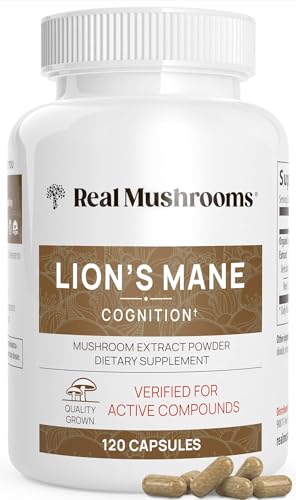 Lions Mane Mushroom Cognition Capsules (120 Capsules) Lions Mane Mushroom Powder Extract Capsules | Brain Supplement, Brain Vitamins, Focus Supplement